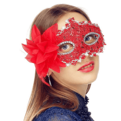 Masquerade Mask Halloween Flower Princess Style Half Face Female
