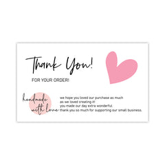 Pink Coated Paper Thank You Card Business Bag Gift Decoration