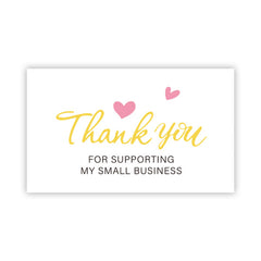 Pink Coated Paper Thank You Card Business Bag Gift Decoration