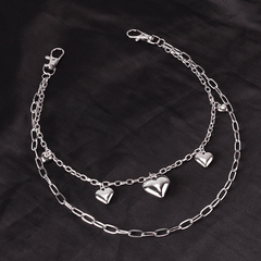Peach Heart Metal Pants Chain Charm Pendant