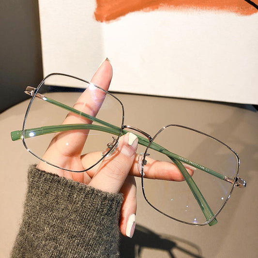 Anti Light Glasses Metal Square Lens Computer Blocking Glasses