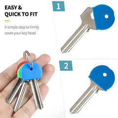 2Pcs Key Cases Keyring Silica Gel Key Cap Men