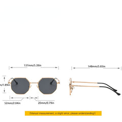 Polygonal Sunglasses Retro Metal Glasses UV400