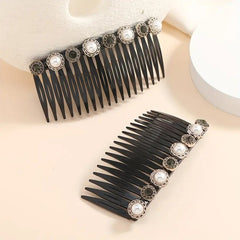 Faux Pearl Rhinestone Hair Comb Set