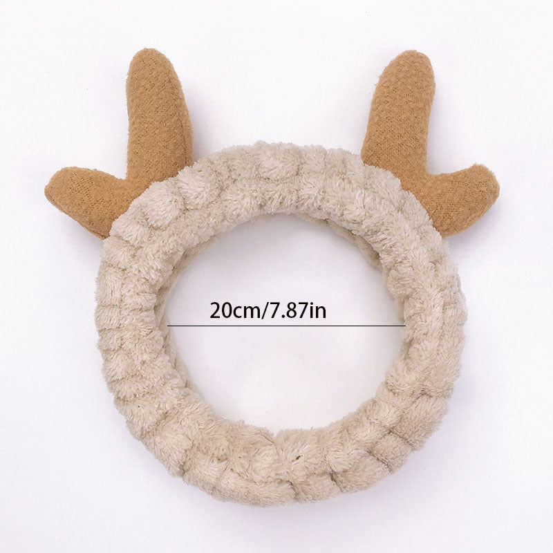 Rabbit Ears Bow Hair Band Makeup Plush Hair Band