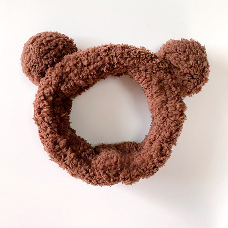 Rabbit Ears Bow Hair Band Makeup Plush Hair Band