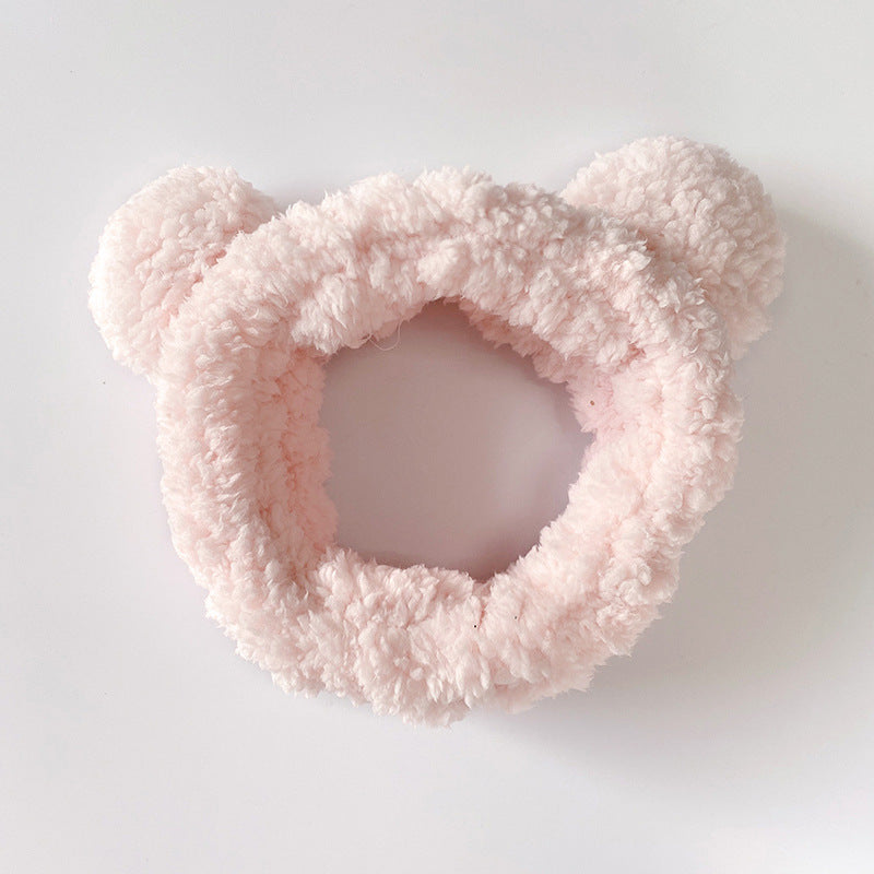 Rabbit Ears Bow Hair Band Makeup Plush Hair Band