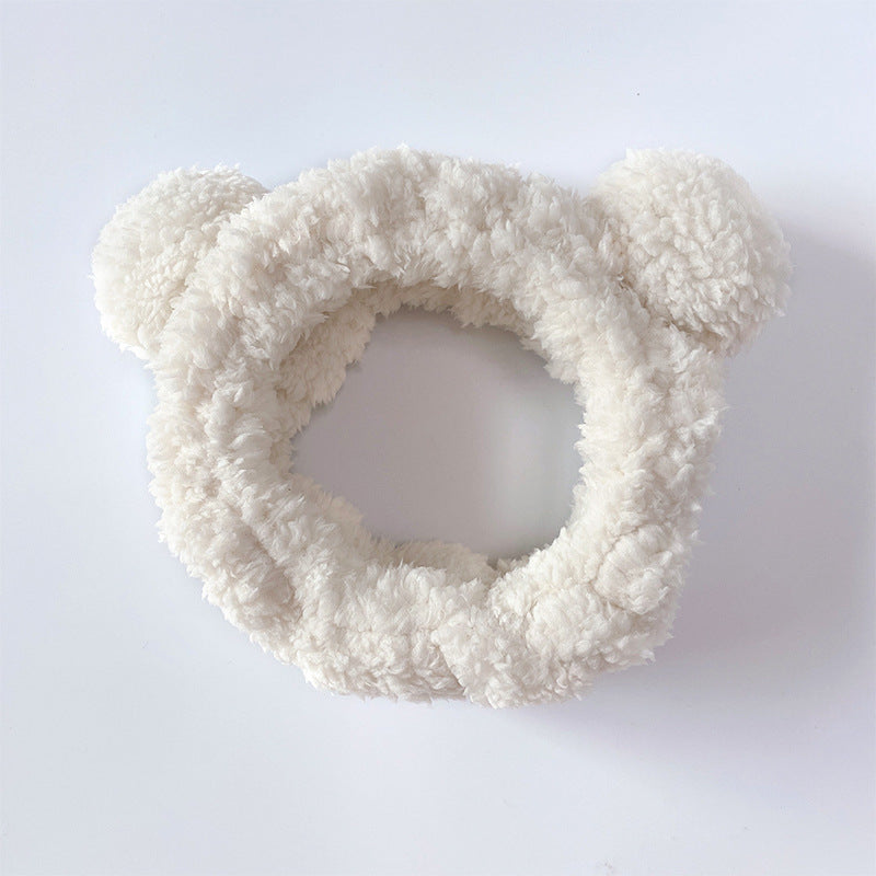 Rabbit Ears Bow Hair Band Makeup Plush Hair Band