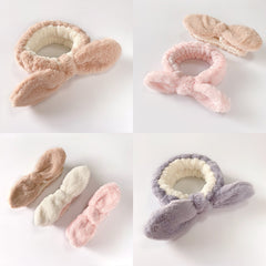 Rabbit Ears Bow Hair Band Makeup Plush Hair Band