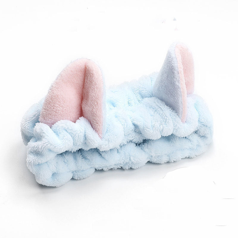 Rabbit Ears Bow Hair Band Makeup Plush Hair Band