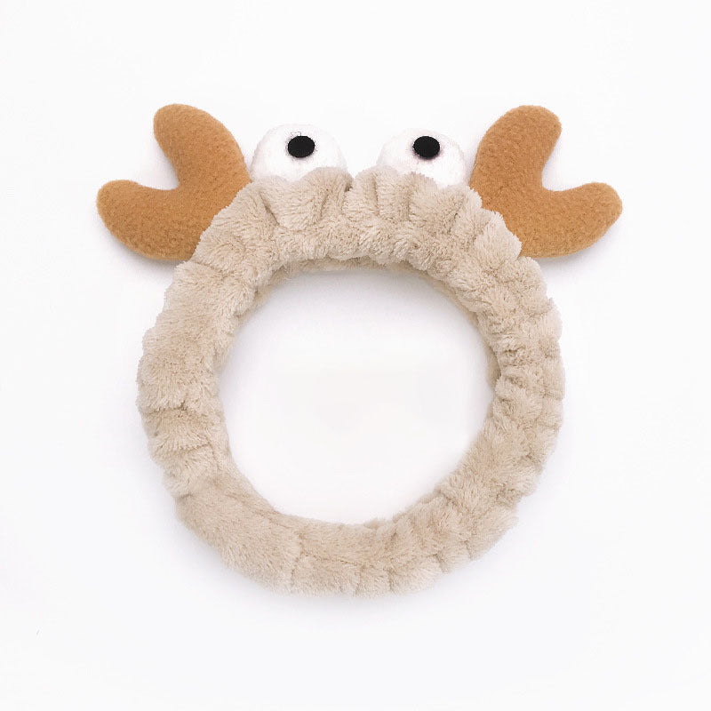 Rabbit Ears Bow Hair Band Makeup Plush Hair Band