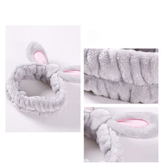 Rabbit Ears Bow Hair Band Makeup Plush Hair Band