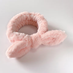 Rabbit Ears Bow Hair Band Makeup Plush Hair Band