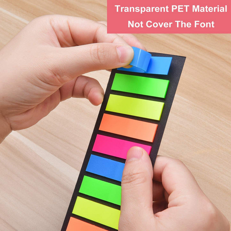 10pcs 200sheets Colorful PET Fluorescent Sticky Notes Transparent Memo Pad