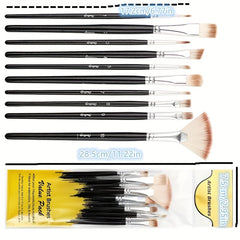 10pcs Acrylic Gouache Brush Set Nylon Brushes