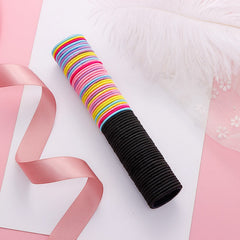 50pcs Solid Hair Tie Elastic Hair Ring Hair Rope for Ponytail Braids