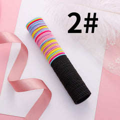 50pcs Solid Hair Tie Elastic Hair Ring Hair Rope for Ponytail Braids