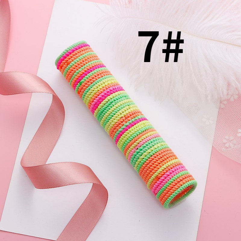 50pcs Solid Hair Tie Elastic Hair Ring Hair Rope for Ponytail Braids