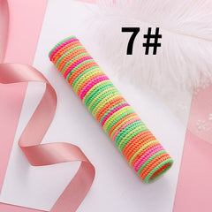 50pcs Solid Hair Tie Elastic Hair Ring Hair Rope for Ponytail Braids