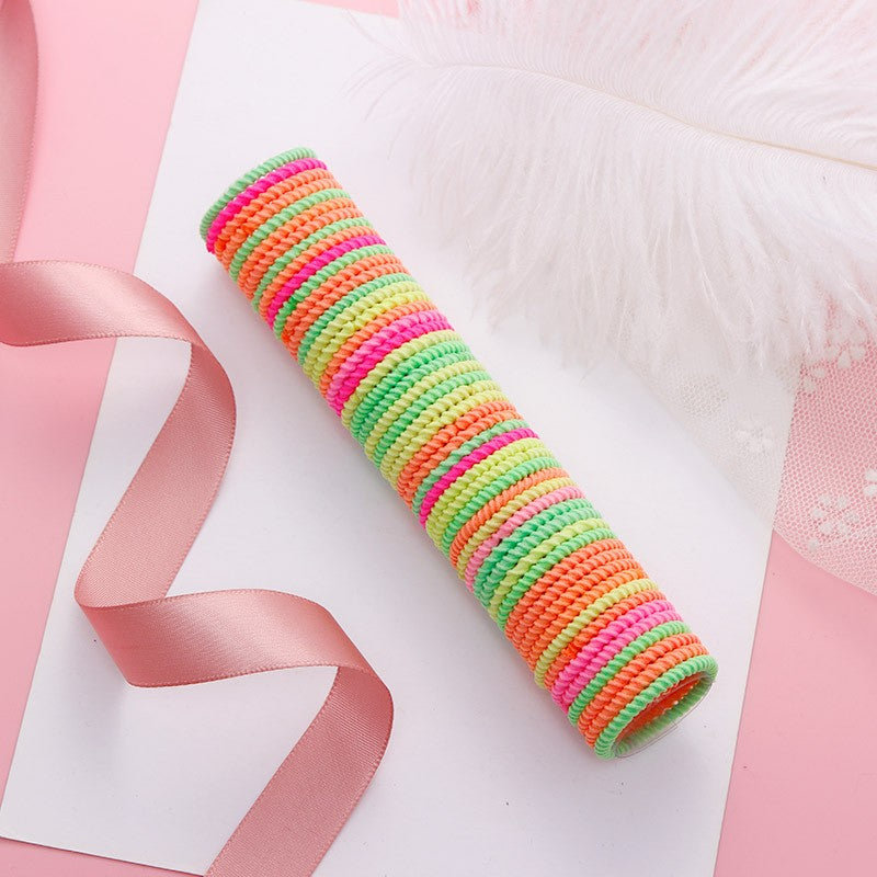 50pcs Solid Hair Tie Elastic Hair Ring Hair Rope for Ponytail Braids