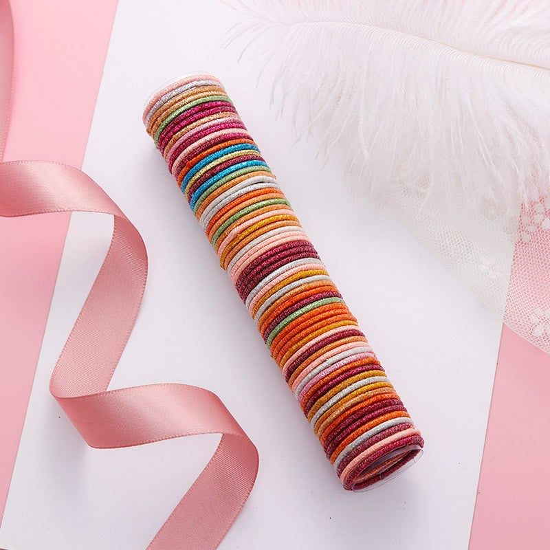 50pcs Solid Hair Tie Elastic Hair Ring Hair Rope for Ponytail Braids