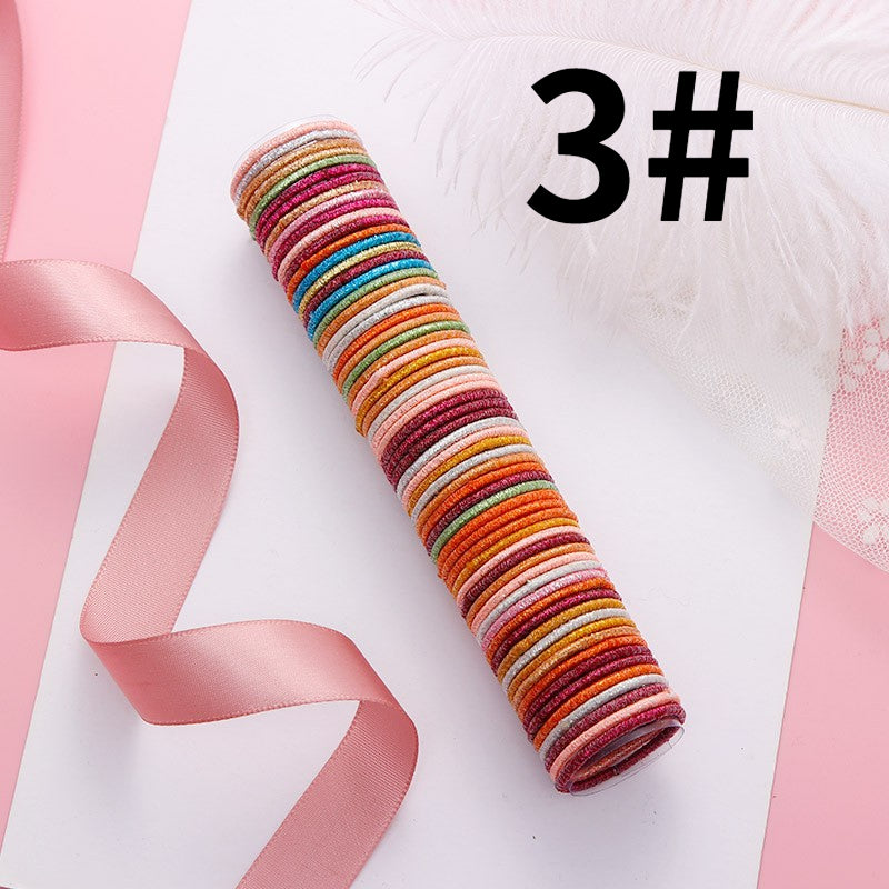 50pcs Solid Hair Tie Elastic Hair Ring Hair Rope for Ponytail Braids