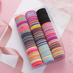 50pcs Solid Hair Tie Elastic Hair Ring Hair Rope for Ponytail Braids