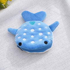 Cartoon Whale Shark Coin Purse Plush Zipper Key Bag For Girls