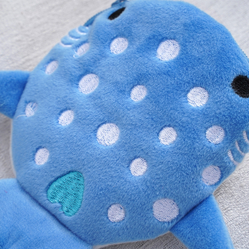 Cartoon Whale Shark Coin Purse Plush Zipper Key Bag For Girls