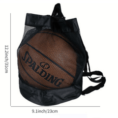 Basketball Mesh Pocket Backpack Oxford Cloth Shoulder Crossbody Bag