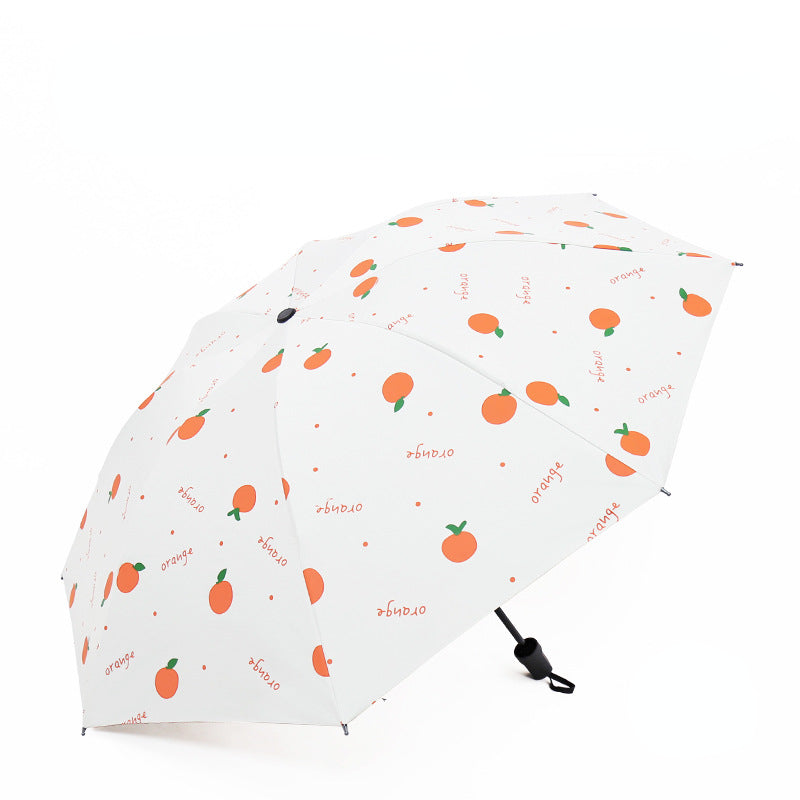 Fruit Pattern Vinyl Sun Umbrella Three fold Umbrella
