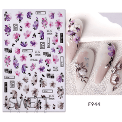 Flower Leaf Nail Art Stickers Self-adhesive Decorations
