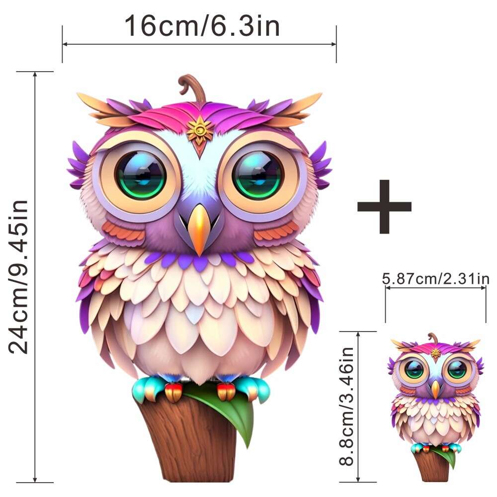 Owl Iron On Stickers Patches for Men Washable Thermal Vinyl Transfer