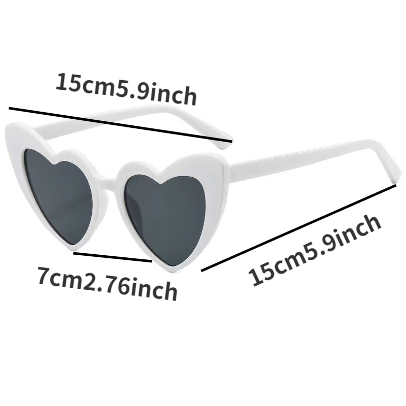 Y2K Heart Sunglasses LOVE Theme Photo Booth Props Glasses UV400