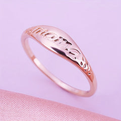 14k Plated Ring for Mom Carved Letters Gift for Mother
