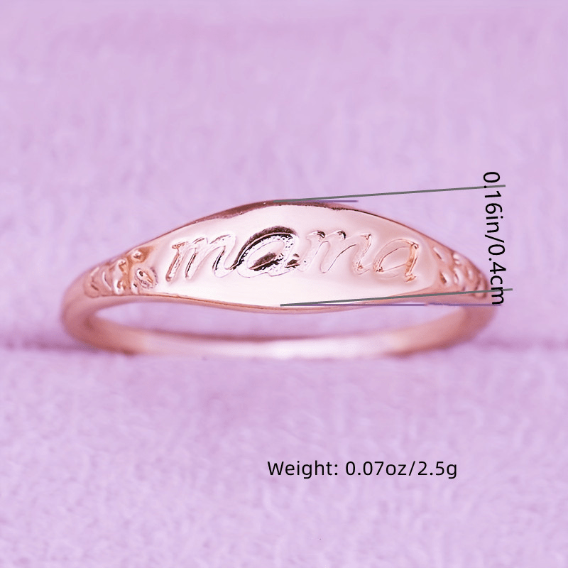 14k Plated Ring for Mom Carved Letters Gift for Mother