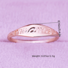14k Plated Ring for Mom Carved Letters Gift for Mother