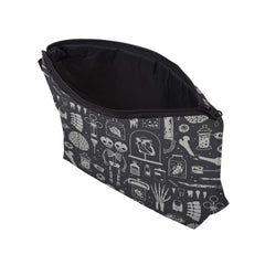 Skull Human Anatomy Pattern Makeup Storage Bag Halloween Elf Zipper Cosmetic Bag