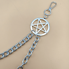 Punk Pants Chain Pentagram Keychains For Men Gothic Rock Accessories