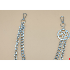 Punk Pants Chain Pentagram Keychains For Men Gothic Rock Accessories