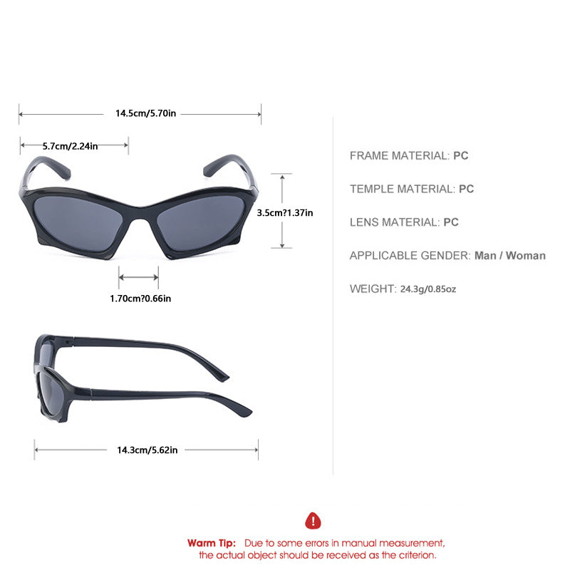 Y2K Wrap Sunglasses Cyberpunk Mirror Lens UV400