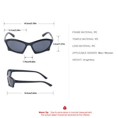 Y2K Wrap Sunglasses Cyberpunk Mirror Lens UV400