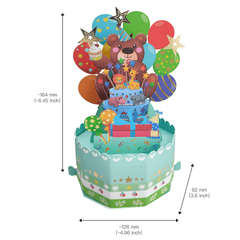 3D Bear Box Greeting Card Birthday Wishes Bronzing Universal