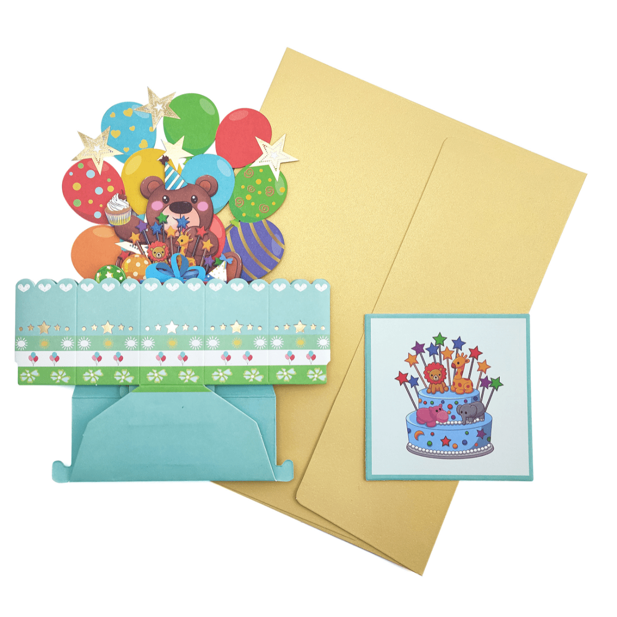 3D Bear Box Greeting Card Birthday Wishes Bronzing Universal