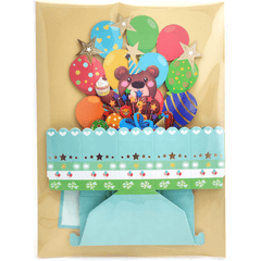 3D Bear Box Greeting Card Birthday Wishes Bronzing Universal