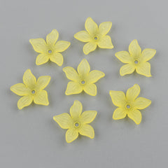 60pcs 2.0cm Translucent Frosted Five-leaf Petals Beads for Jewelry Making
