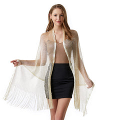 Hollow Out Shawl Tassel Scarf Thin Cape Summer Sunscreen Shawl