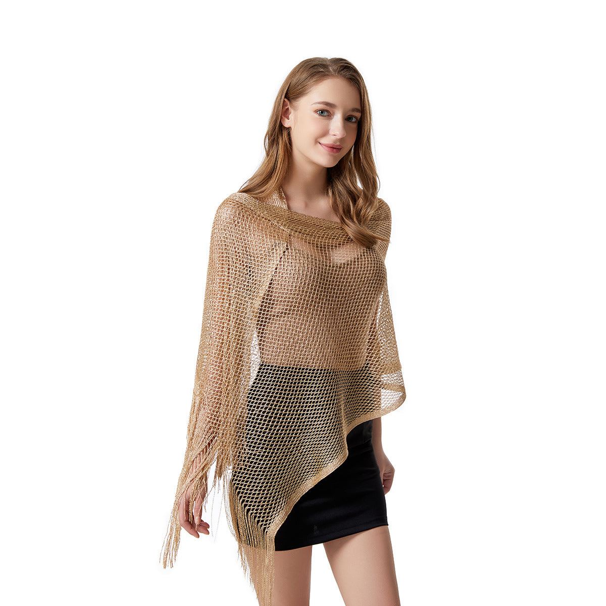 Hollow Out Shawl Tassel Scarf Thin Cape Summer Sunscreen Shawl