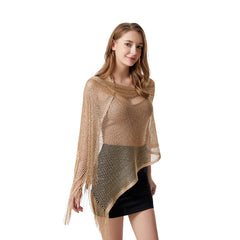Hollow Out Shawl Tassel Scarf Thin Cape Summer Sunscreen Shawl