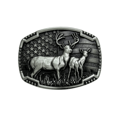 Zinc Alloy Elk Belt Buckle Western Cowboy Style Retro Casual Unisex